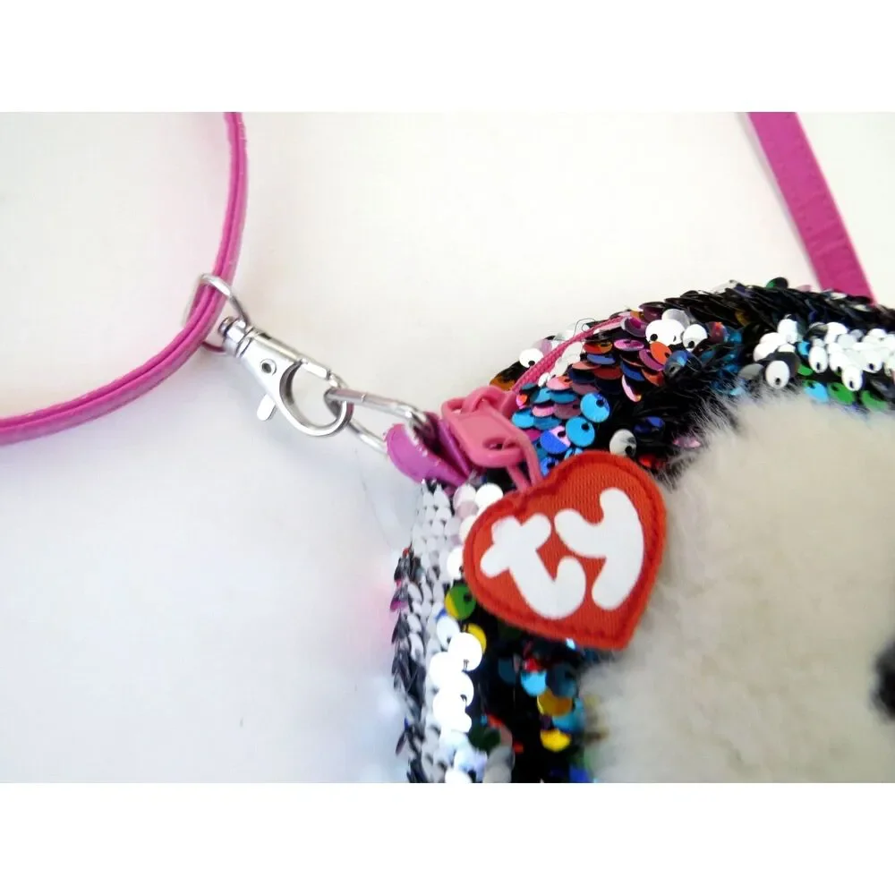TY Owen Owl Flippy Sequin Purse Crossbody/Shoulder Kawaii EUC
